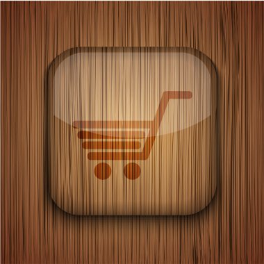 ahşap zemin üzerinde vektör ahşap app simgesi. eps10