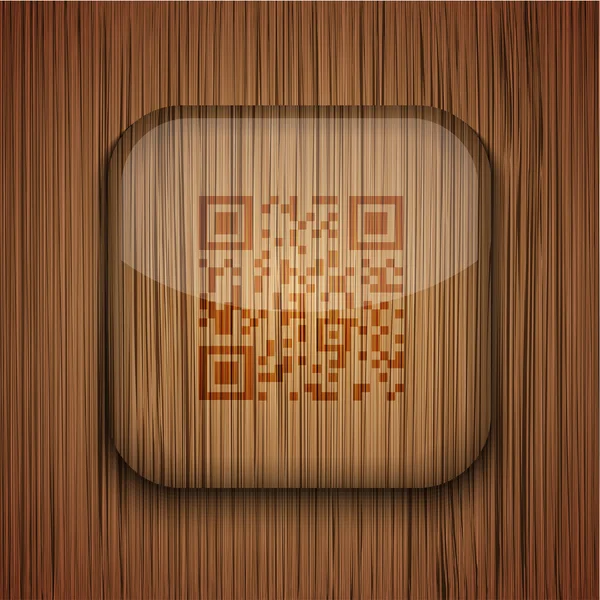 Vektorové dřevěné app ikonu na dřevěné pozadí. eps10 — Stockový vektor