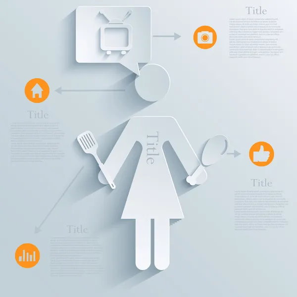 Conception vectorielle infographique d'arrière-plan de femme au foyer. Eps10 — Image vectorielle