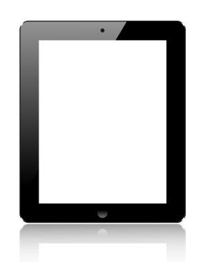 Beyaz arka plan üzerinde izole vektör gerçekçi bilgisayar tablet. eps10