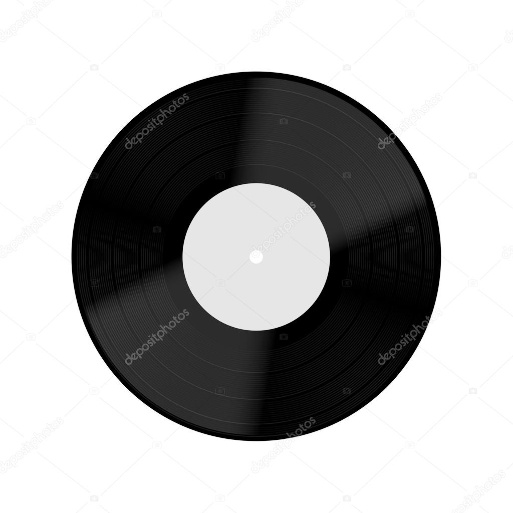 Vector Old vinyl record isolated on white background. Eps10