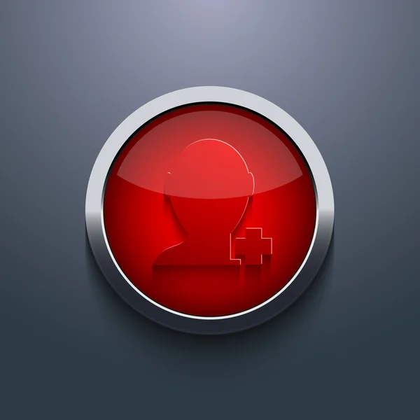Pulsante cerchio rosso vettoriale. Eps10 — Vettoriale Stock