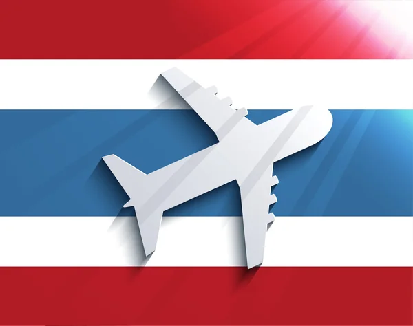 Vector vlag met vliegtuig. reizen achtergrond. EPS 10 — Stockvector