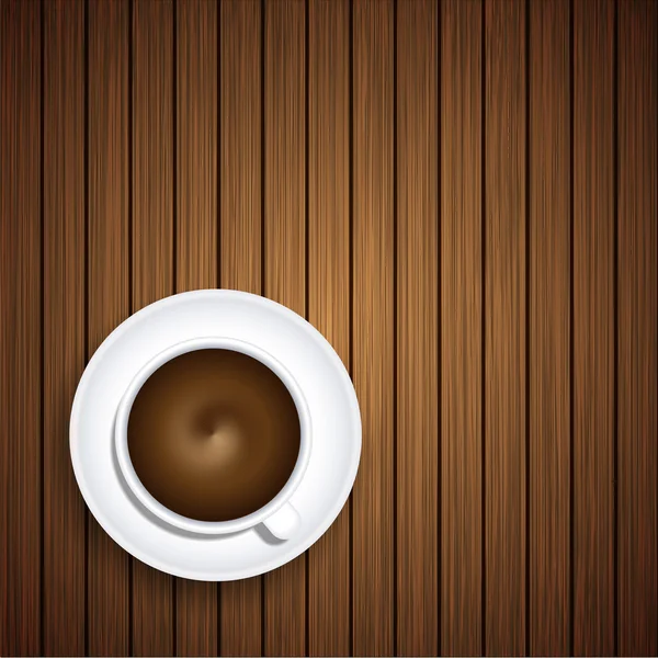 木製の背景の上にコーヒーをベクトルします。eps10 — ストックベクタ
