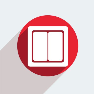 gri arka plan üzerinde kırmızı bir daire simgesi.