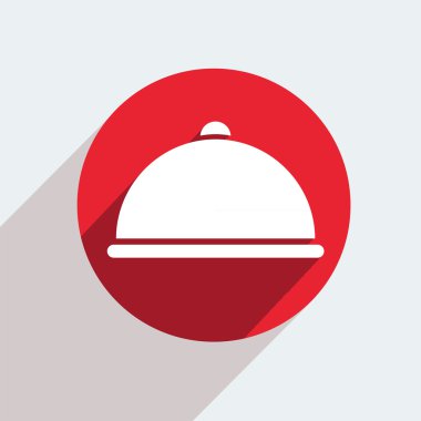 gri arka plan üzerinde kırmızı bir daire simgesi.