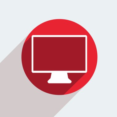 gri arka plan üzerinde kırmızı bir daire simgesi.