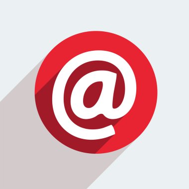 gri arka plan üzerinde kırmızı bir daire simgesi.