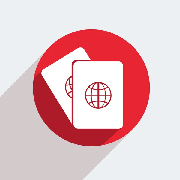 Icono círculo rojo sobre fondo gris . — Vector de stock