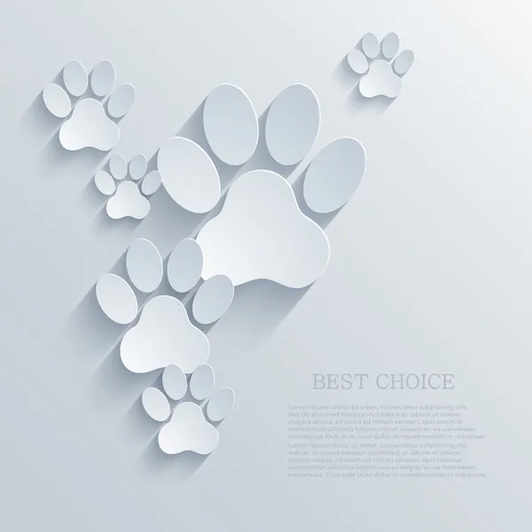 Vector paw achtergrond. — Stockvector