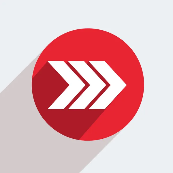 Ícone círculo vermelho no fundo cinza — Vetor de Stock