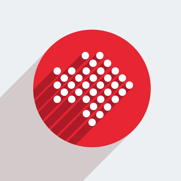 Icono círculo rojo sobre fondo gris — Vector de stock