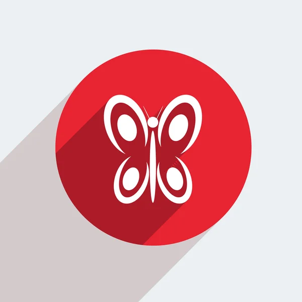Červený kruh ikonu na šedém pozadí. — Stockový vektor