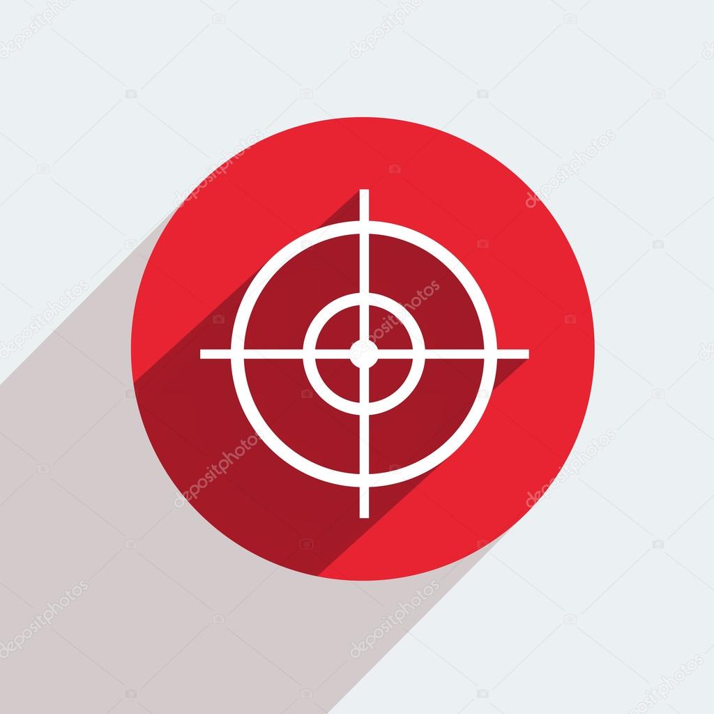 Red circle icon on gray background.