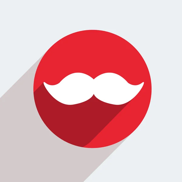 Icona a cerchio rosso vettoriale con baffi — Vettoriale Stock