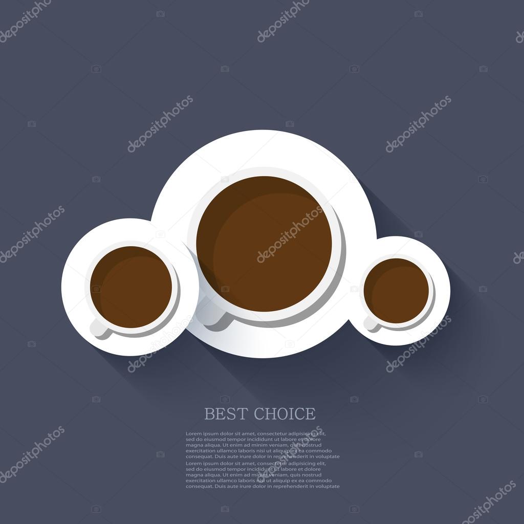 Vector flat modern coffee background. Eps 10