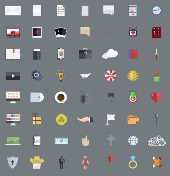 Vektor Flat Modern Icons Set, Folge 10 — Stockvektor