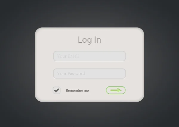 Vector login form on dark background. Eps 10 — Stock Vector