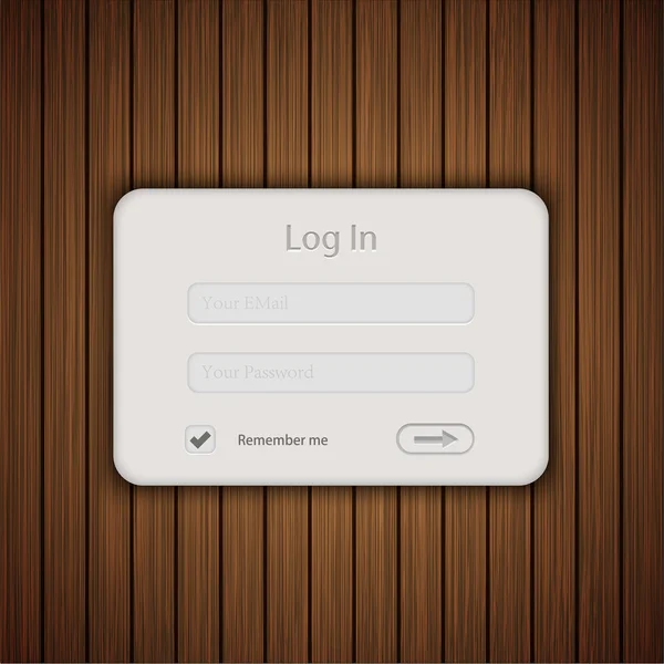 Vector login form on wooden background. Eps 10 — Stock Vector