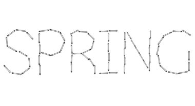 beyaz zemin üzerinde modern bahar sözcük vektör