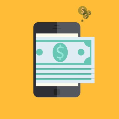 portakal mobil ödeme ile vektör akıllı telefon