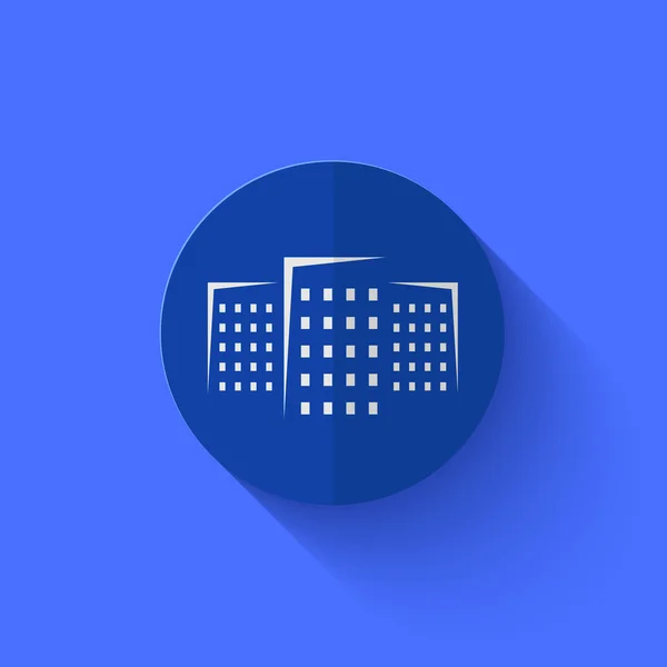 Vektor modern lakás kék kör ikonra. — Stock Vector