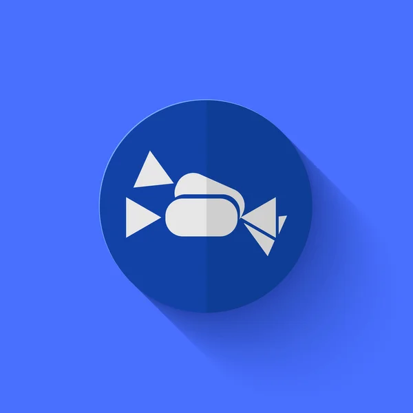 Vector modern flat blue circle icon. — Stock Vector