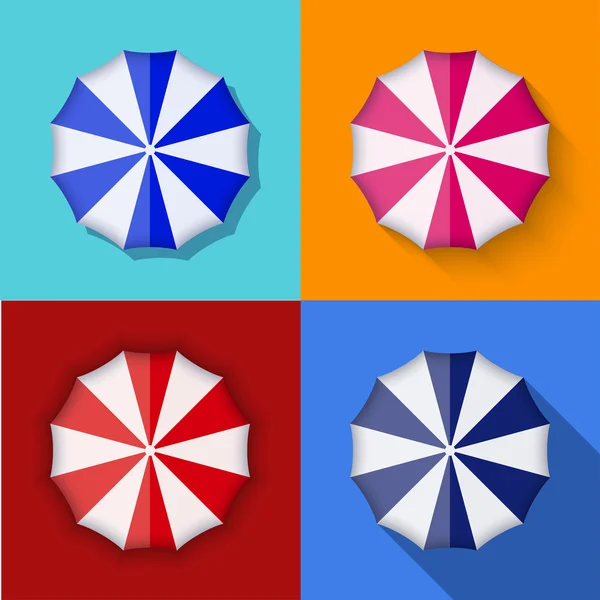 Vector modern umbrella icons set — Stock Vector