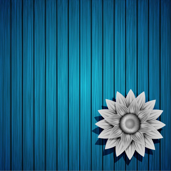 Fleur créative vectorielle sur fond en bois — Image vectorielle