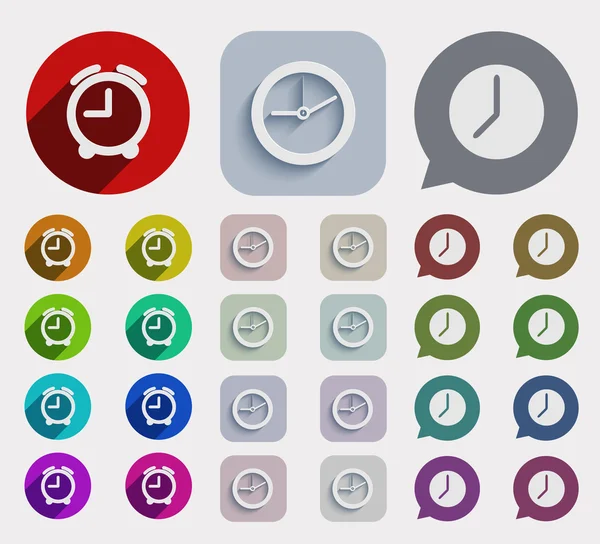 Vector moderno conjunto de iconos de tiempo plano — Archivo Imágenes Vectoriales