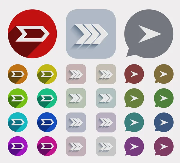 Ensemble d'icônes flèches plates vectorielles . — Image vectorielle