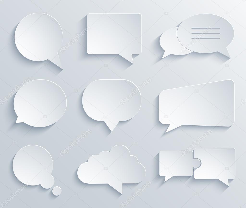Vector modern bubble speech icons set.