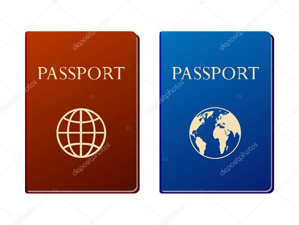 vector modern passports set.