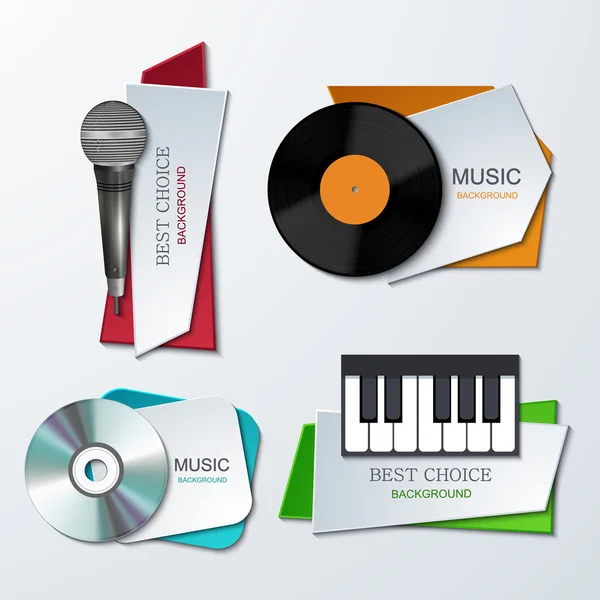 Conjunto de banners de música moderna vetorial . — Vetor de Stock