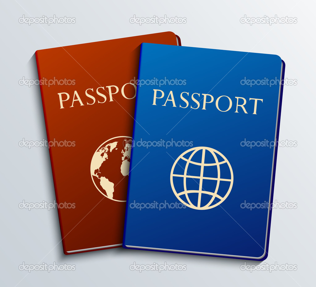 vector modern passports set.