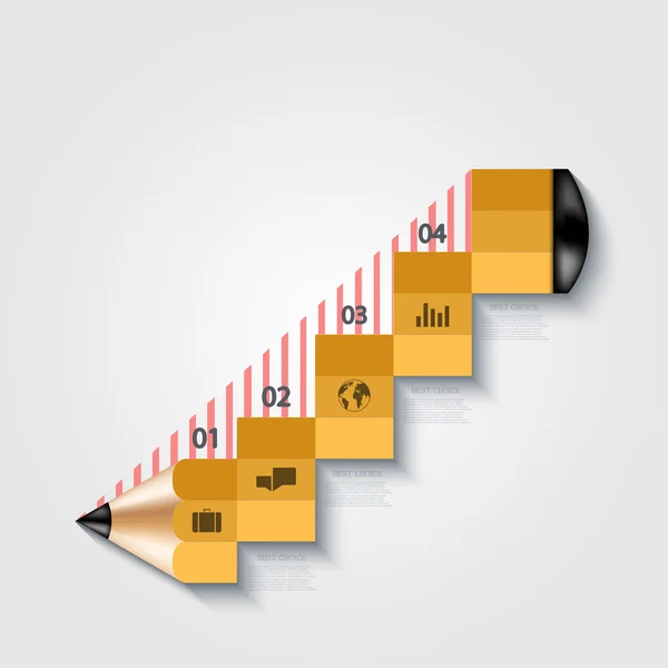 Infográficos de lápis de vetor moderno . — Vetor de Stock