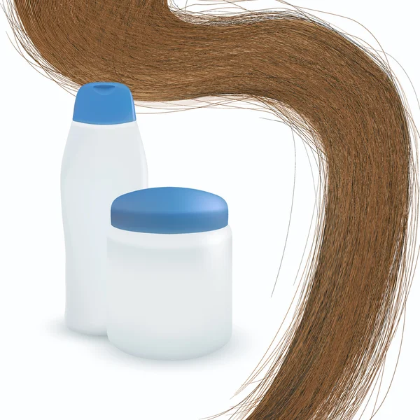 Vektorové dlouhé vlasy na bílém pozadí. — Stockový vektor