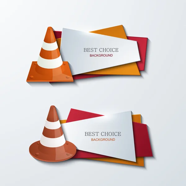 Conjunto de iconos de banners de conos de tráfico moderno vectorial — Vector de stock