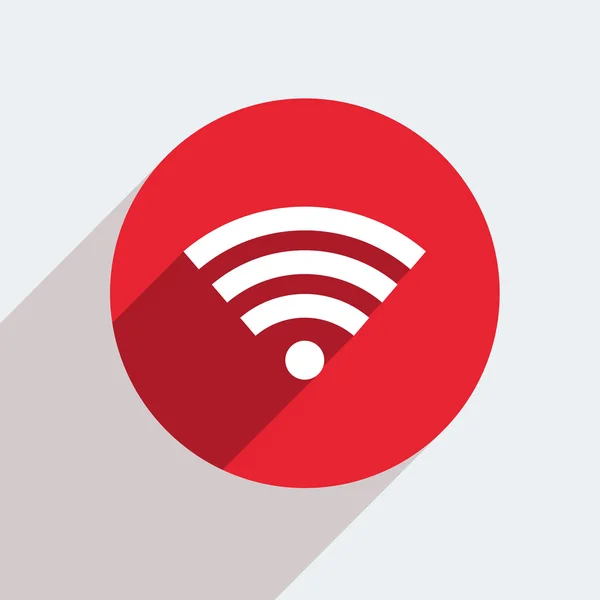 Vector mosern plat wifi cirkel pictogram — Stockvector