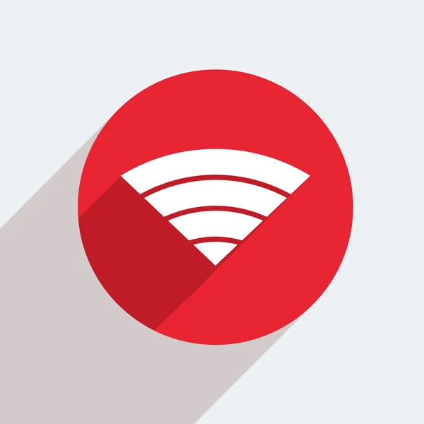 Vector mosern plat wifi cirkel pictogram — Stockvector