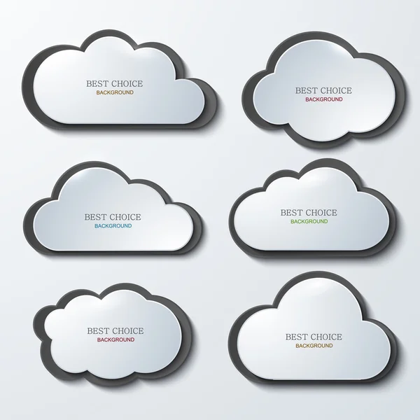 Vector moderne wolken banners set. — Stockvector