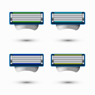 Beyaz arka plan üzerinde vektör modern jilet Icons set