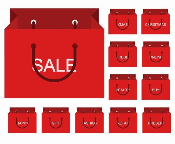 Vetor moderno conjunto de ícones de compras — Vetor de Stock