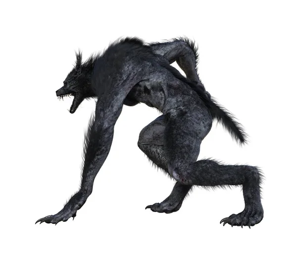 黒人狼の3Dイラスト — ストック写真