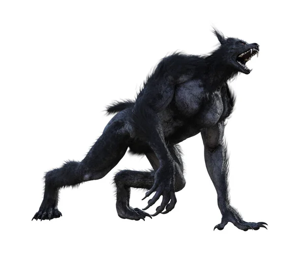 Ilustracja Czarnego Wilkołaka — Zdjęcie stockowe