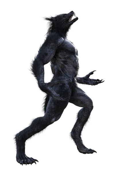 3D说明黑狼人 — 图库照片