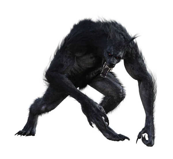 3D说明黑狼人 免版税图库图片