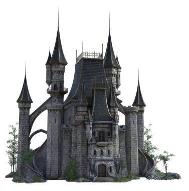 Peri masalı şatosunun 3D çizimi