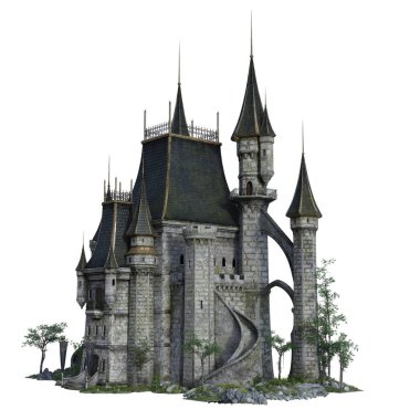 Peri masalı şatosunun 3D çizimi