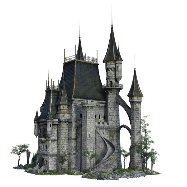 童话城堡3D图解 图库图片